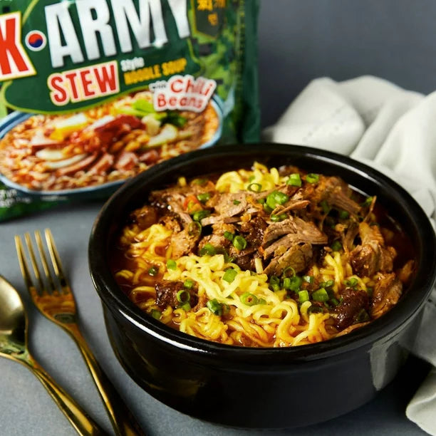 Nongshim K-Army Stew Budae Jjigae Chili Bean Ramyun Ramen Noodle Soup 4-Pack