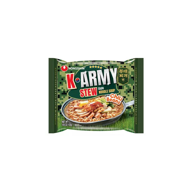 Nongshim K-Army Stew Budae Jjigae Chili Bean Ramyun Ramen Noodle Soup 4-Pack