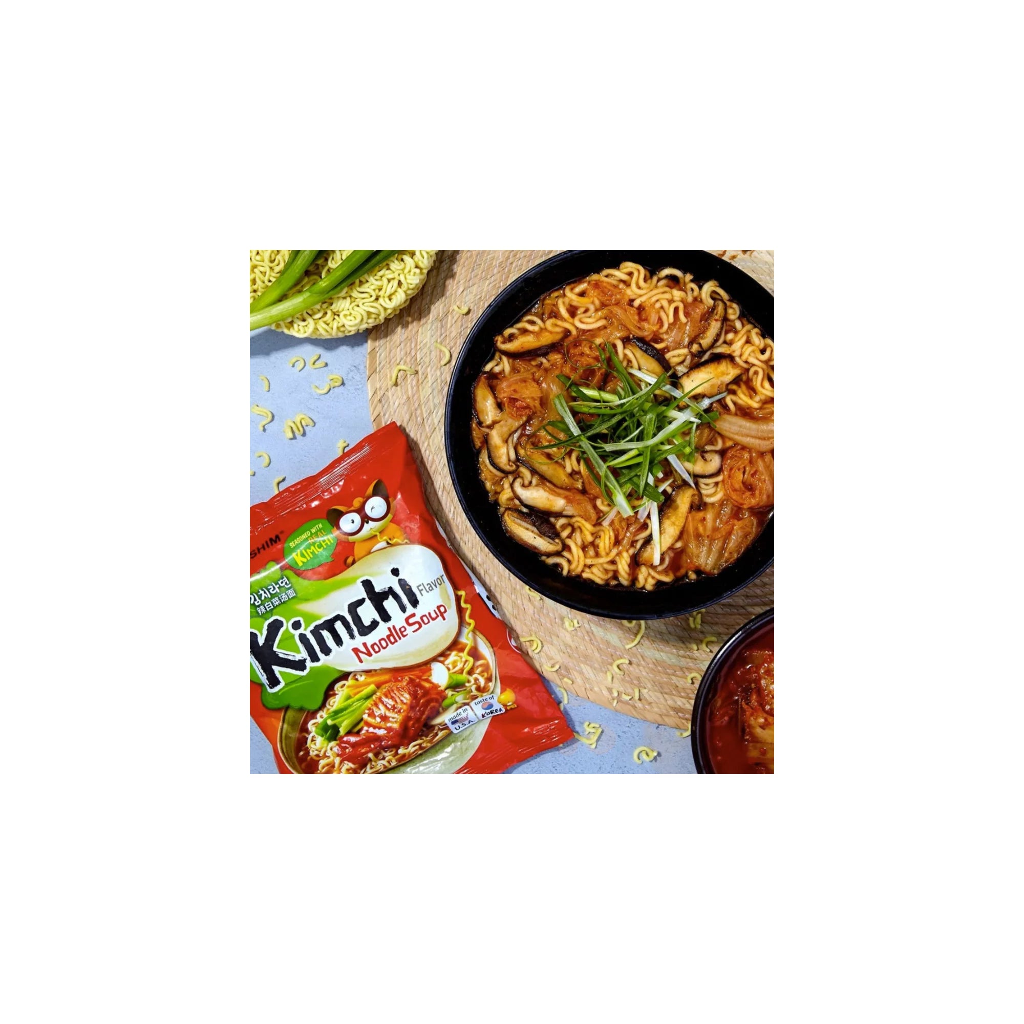 Nongshim Kimchi Spicy Red Chili Ramyun Ramen Noodle Soup Pack (4)