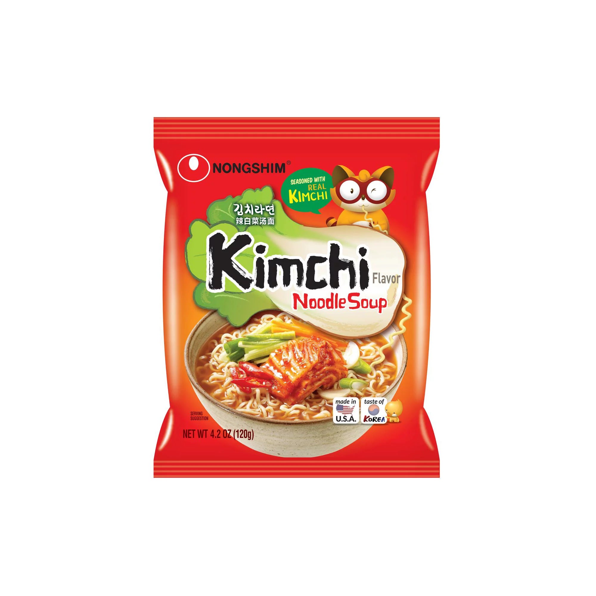 Nongshim Kimchi Spicy Red Chili Ramyun Ramen Noodle Soup Pack (4)