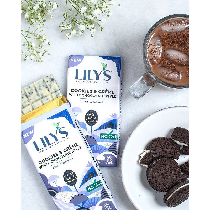 Lily's White Chocolate Style Cookies & Crème Bar - 2.8oz