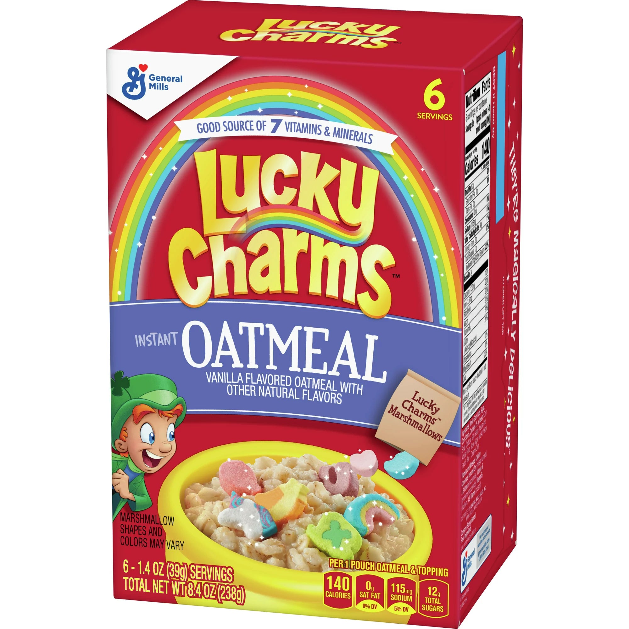 Lucky Charms Instant Oatmeal, 8.4 oz, Cont. 6