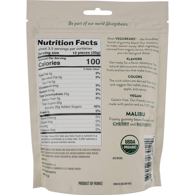 VegoBears Malibu Foamy Gummy Bears - 3.5oz