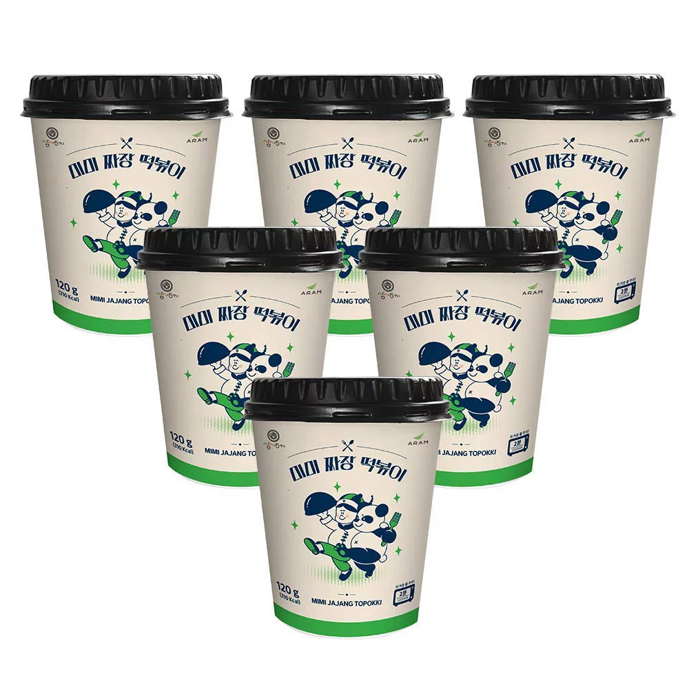 MIMI Jjajang Tteokbokki Sweet & Savory Korean Flavor Rice Cake Instant with Black Bean Sauce