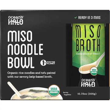 Ocean's Halo, Organic and Vegan Miso Noodle Bowl, Plant Based Meal