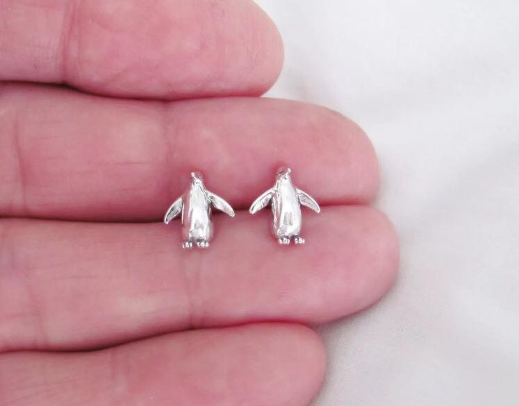 Aretes De Pinguino Plata