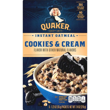 Quaker Instant Oatmeal Cookies & Cream - 12oz