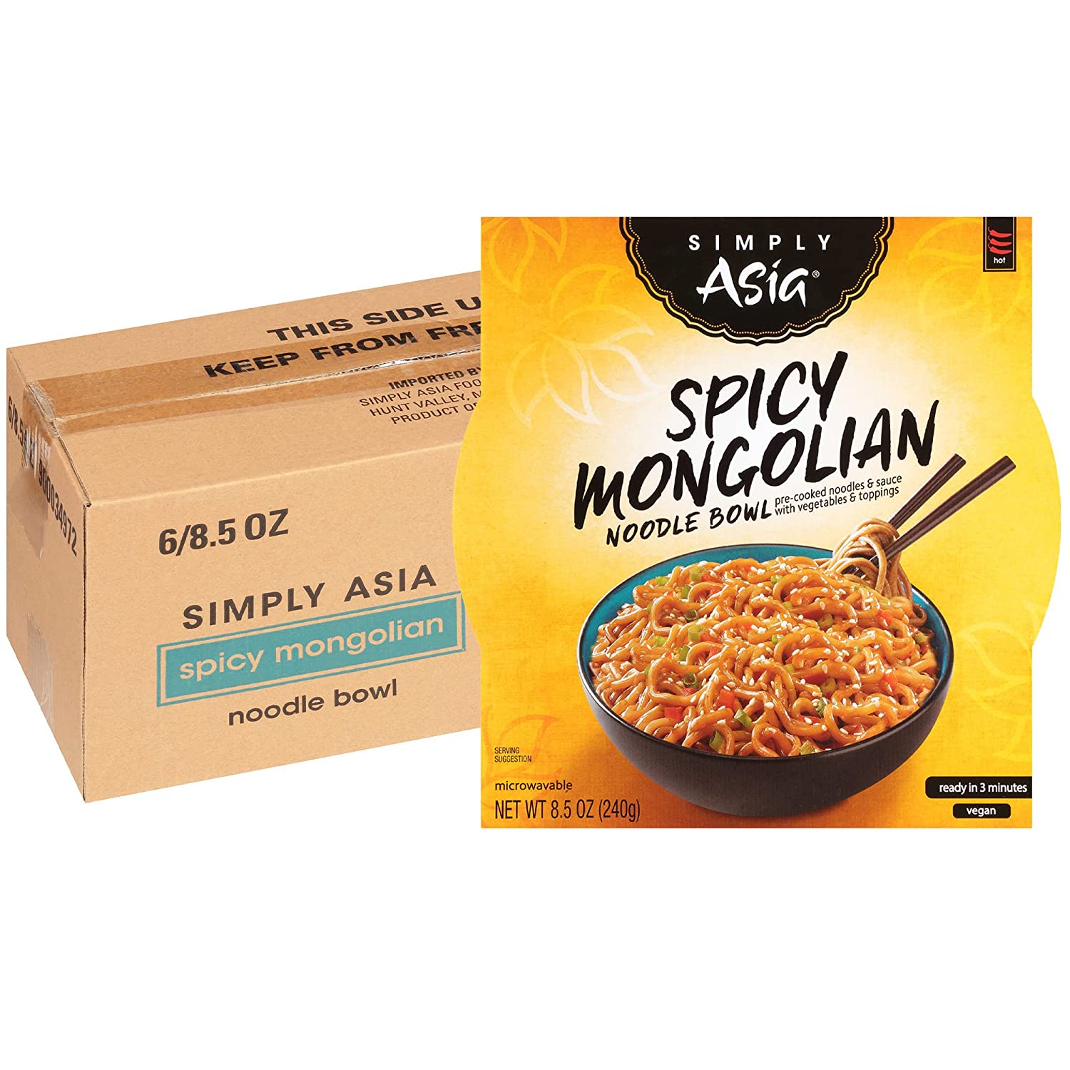 Simply Asia Spicy Mongolian Noodle Bowl, Vegan (6)
