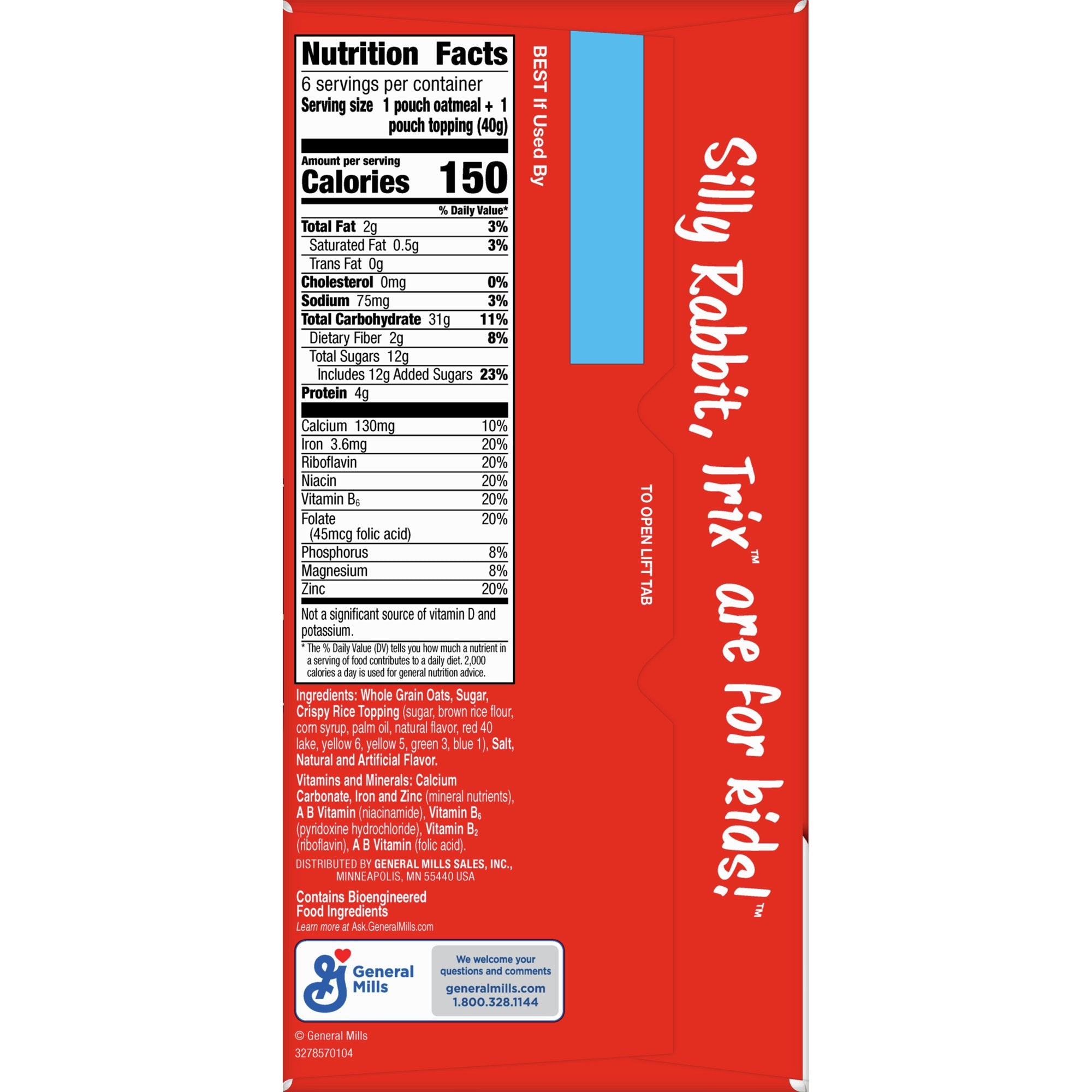 Trix Instant Oatmeal, 8.64 oz, Cont. 6