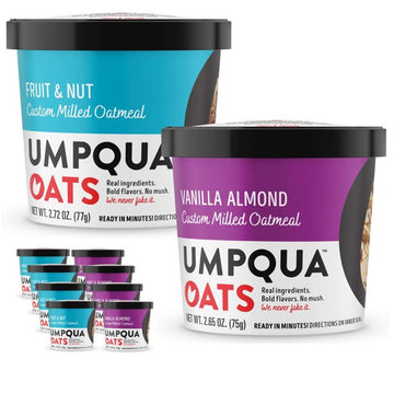 Umpqua Oats Oatmeal Cups Variety Pack, Fruit and Nut and Vanilla Almond