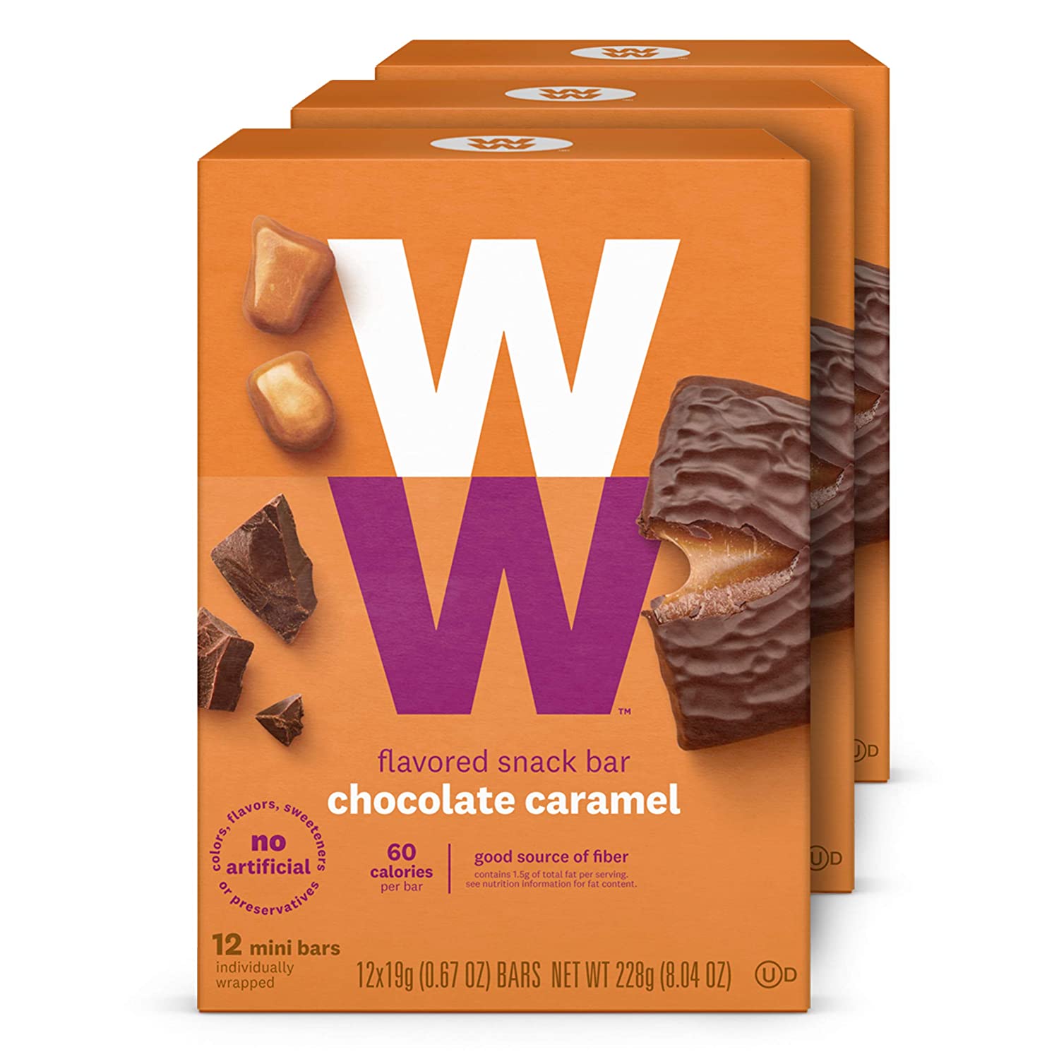 WW-  Barritas de Chocolate de Sabor Variado, 3 Paquetes de 12 barras